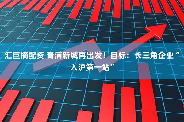 汇巨摘配资 青浦新城再出发！目标：长三角企业“入沪第一站”