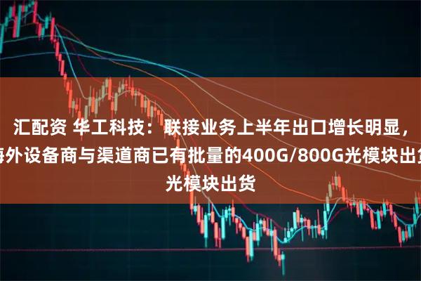 汇配资 华工科技：联接业务上半年出口增长明显，海外设备商与渠道商已有批量的400G/800G光模块出货